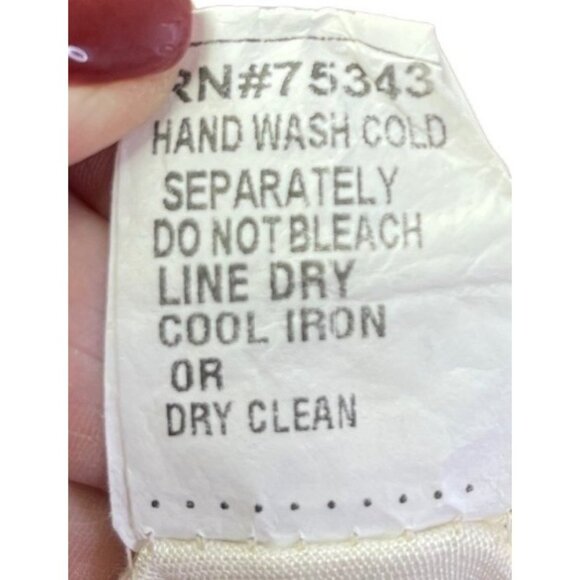 Giusy Blouse  Medium Ivory Tan  Floral 100% Silk - Picture 8 of 8